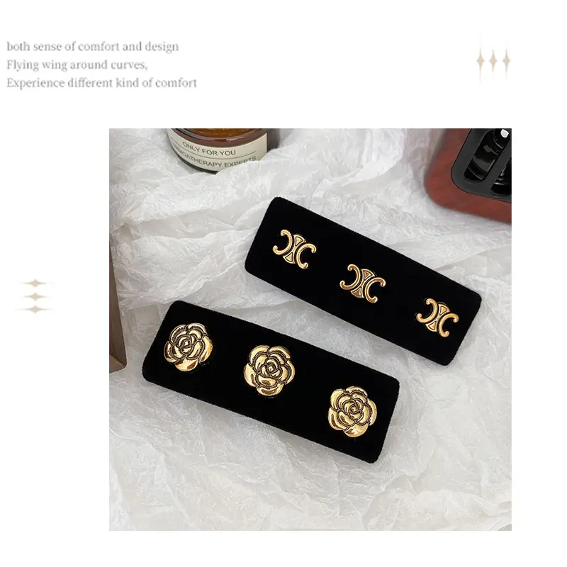 Black Velvet Rose Embroidered Hair Clips for Women — feature 26