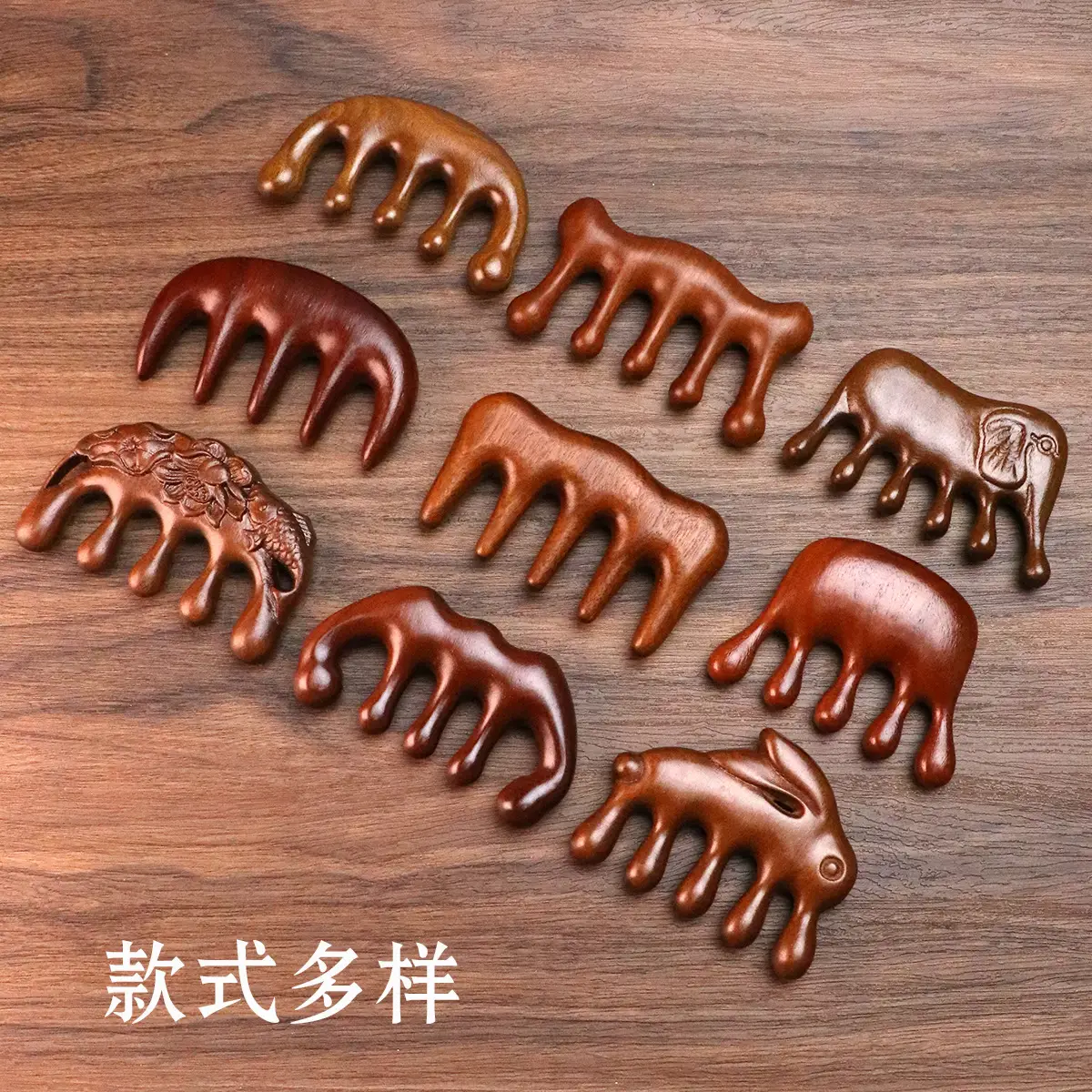 Wooden Scalp Massage Comb for Meridian Unblocking, 9.2cm x 5.8cm - Image 31