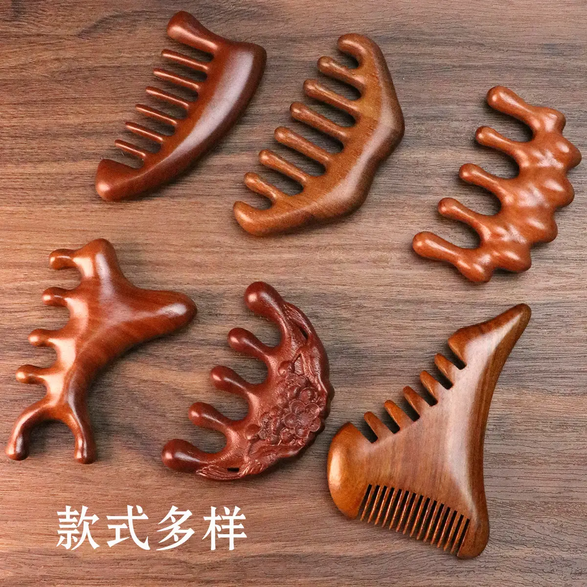 Wooden Scalp Massage Comb for Meridian Unblocking, 9.2cm x 5.8cm - Image 33