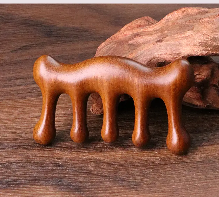 Wooden Scalp Massage Comb for Meridian Unblocking, 9.2cm x 5.8cm — feature 14