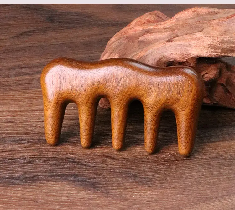 Wooden Scalp Massage Comb for Meridian Unblocking, 9.2cm x 5.8cm — feature 16