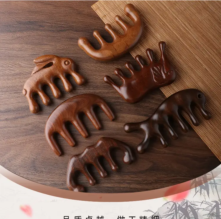Wooden Scalp Massage Comb for Meridian Unblocking, 9.2cm x 5.8cm — feature 22