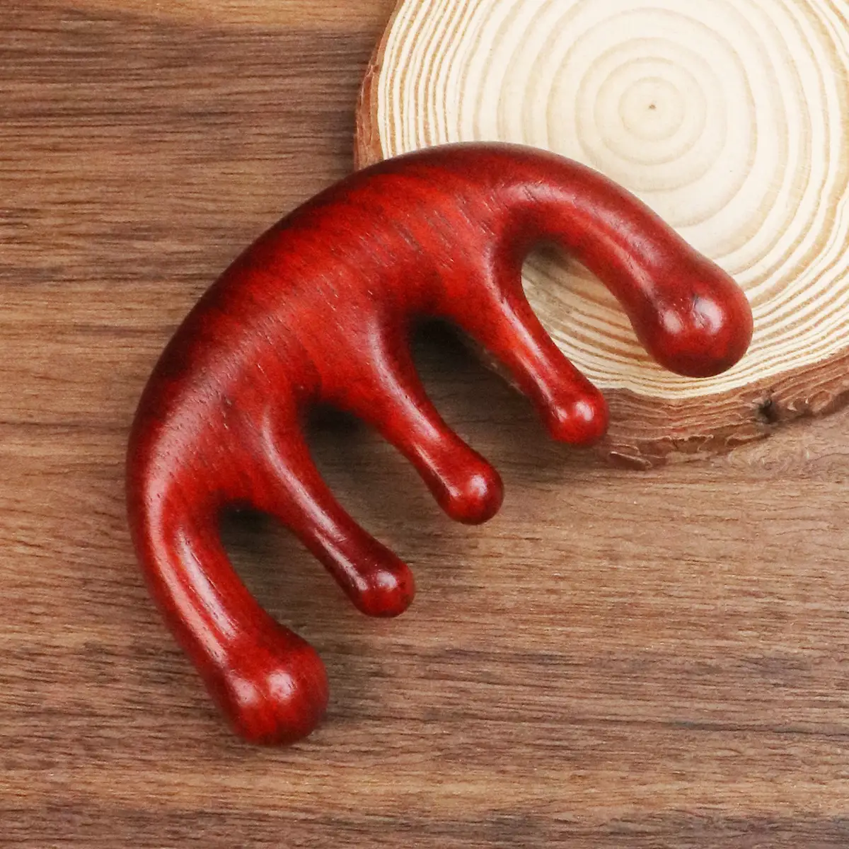 Wooden Scalp Massage Comb for Meridian Unblocking, 9.2cm x 5.8cm - Image 12