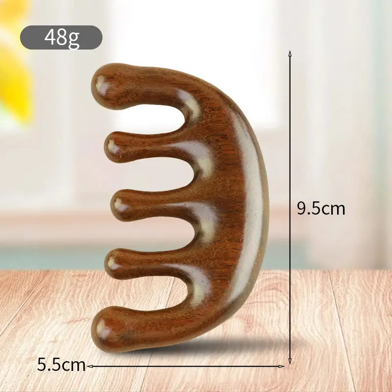 Wooden Scalp Massage Comb for Meridian Unblocking, 9.2cm x 5.8cm - Image 2