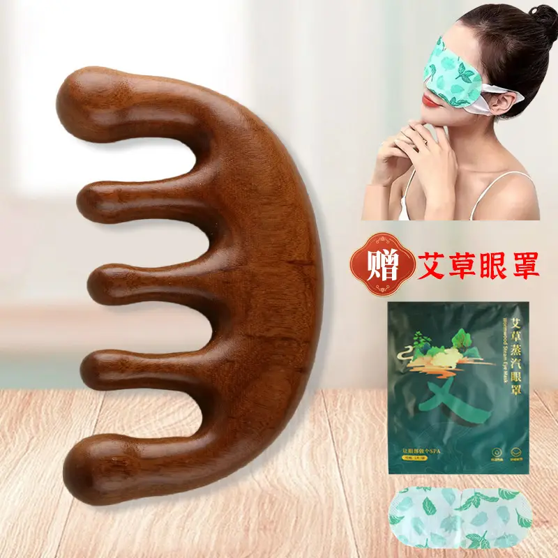 Wooden Scalp Massage Comb for Meridian Unblocking, 9.2cm x 5.8cm - Image 3