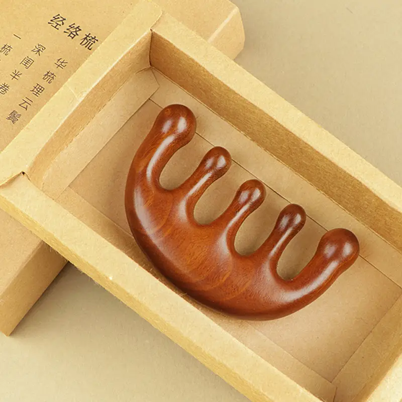 Wooden Scalp Massage Comb for Meridian Unblocking, 9.2cm x 5.8cm - Image 6