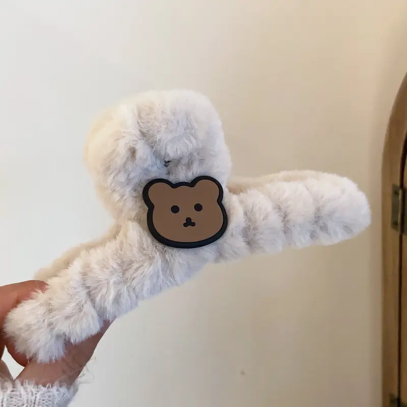 Cute Plush Bear Clip Hair Accessories for Girls - Image 2