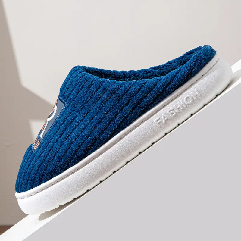 Men's plus size cotton slippers popular home room fleece-lined thickened warm non-slip autumn and winter home models can be Wholesale - Image 6
