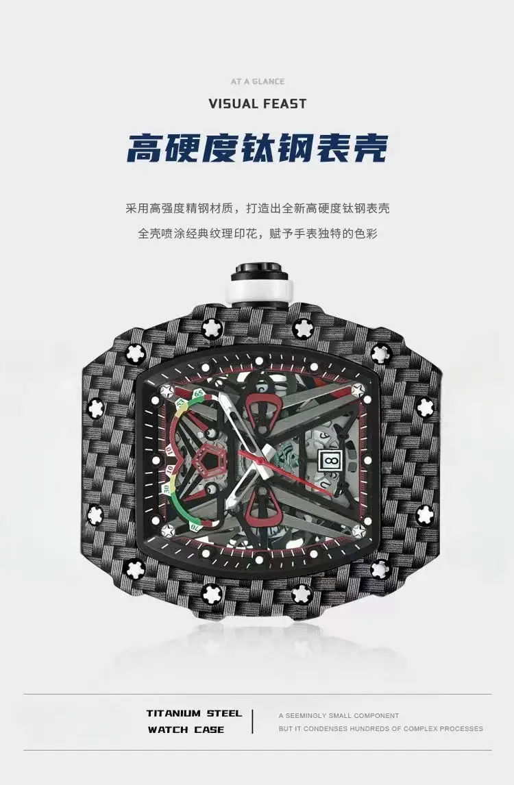 Guberson Men's Red Black Diamond Watch — feature 11