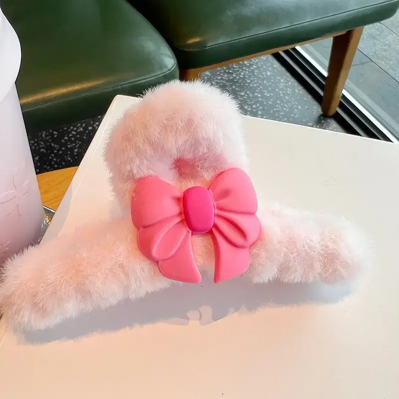 Plush Barbie Hair Grip with Sequin Bow - Image 9