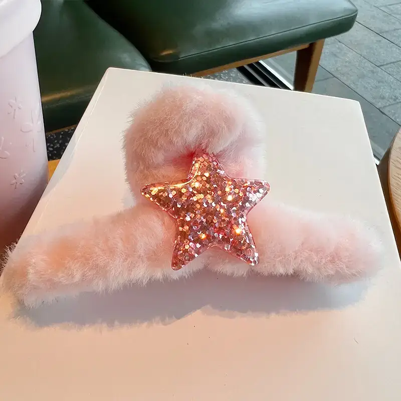 Plush Barbie Hair Grip with Sequin Bow — feature 2