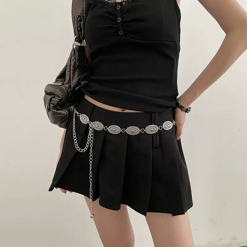 Black Belt Belt 2024 New All-match Jeans Accessories High-end Niche Design Waist Chain Trendy