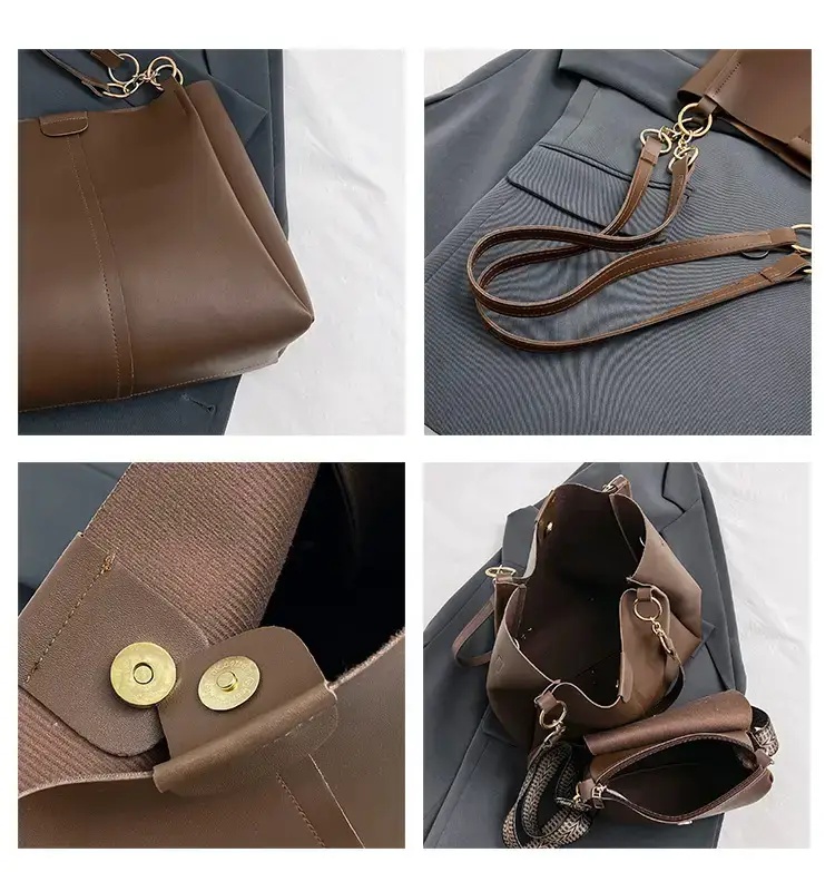 Korean Style Brown Tote Bag 2023 Autumn New — feature 8