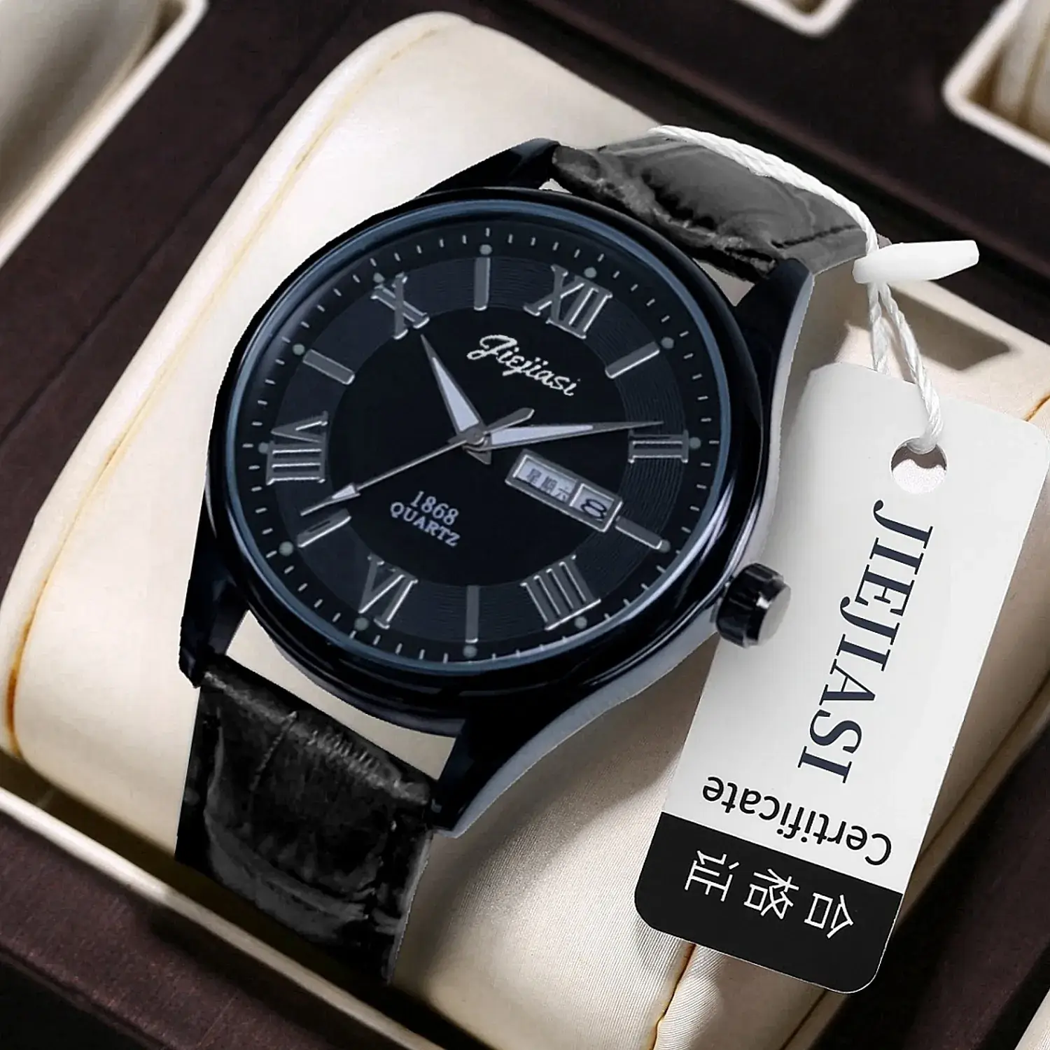 Jiejias Waterproof Men's Quartz Watch with Live Calendar - Image 6