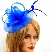 Orange Feather Hair Ornament with Net Cover for Women — feature 15