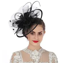Orange Feather Hair Ornament with Net Cover for Women — feature 5