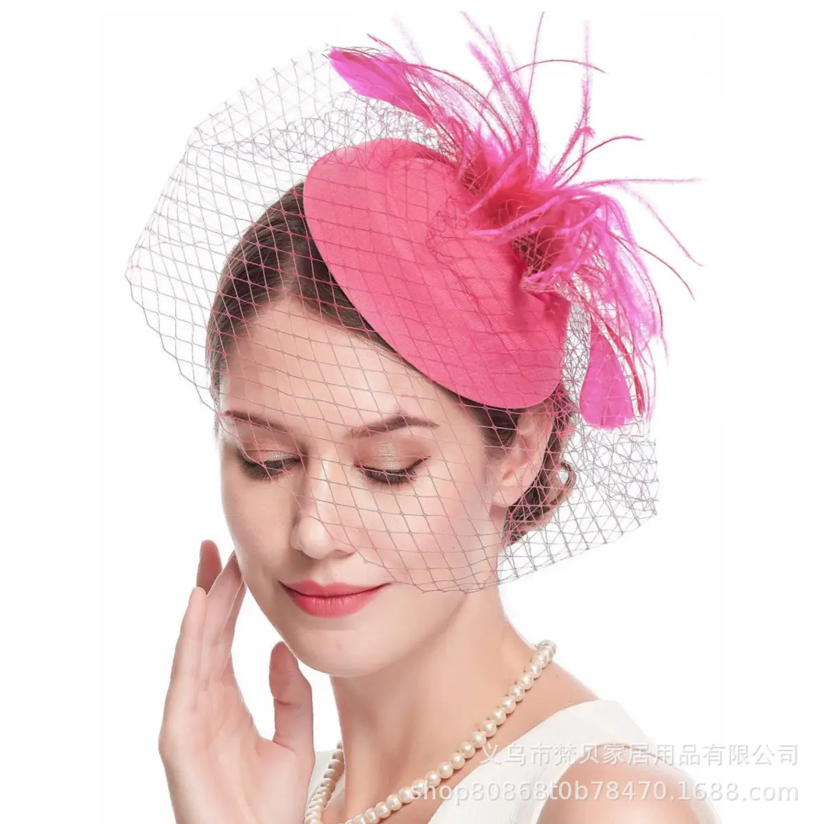 Orange Feather Hair Ornament with Net Cover for Women - Image 7