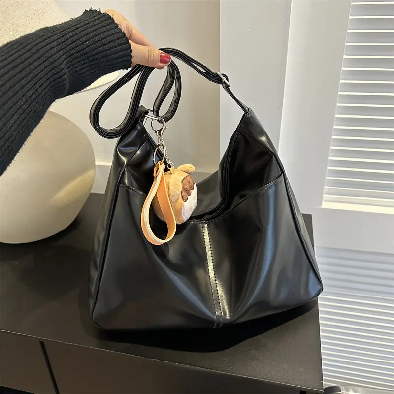 Korean Style Soft Leather Tote Bag Brown 2023 - Image 7