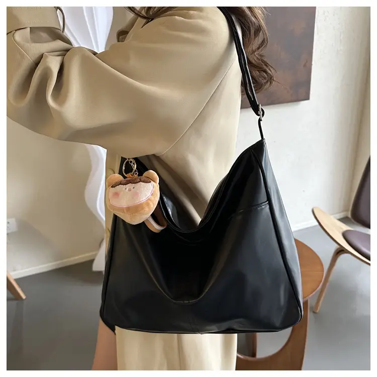 Korean Style Soft Leather Tote Bag Brown 2023 — feature 10