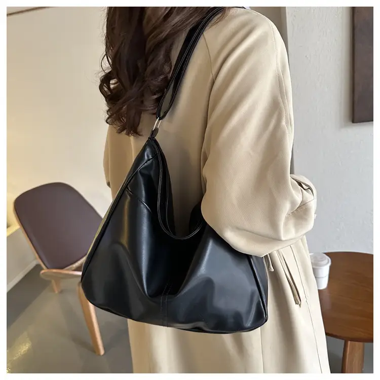 Korean Style Soft Leather Tote Bag Brown 2023 — feature 11