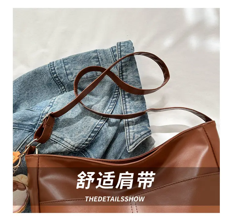 Korean Style Soft Leather Tote Bag Brown 2023 — feature 4