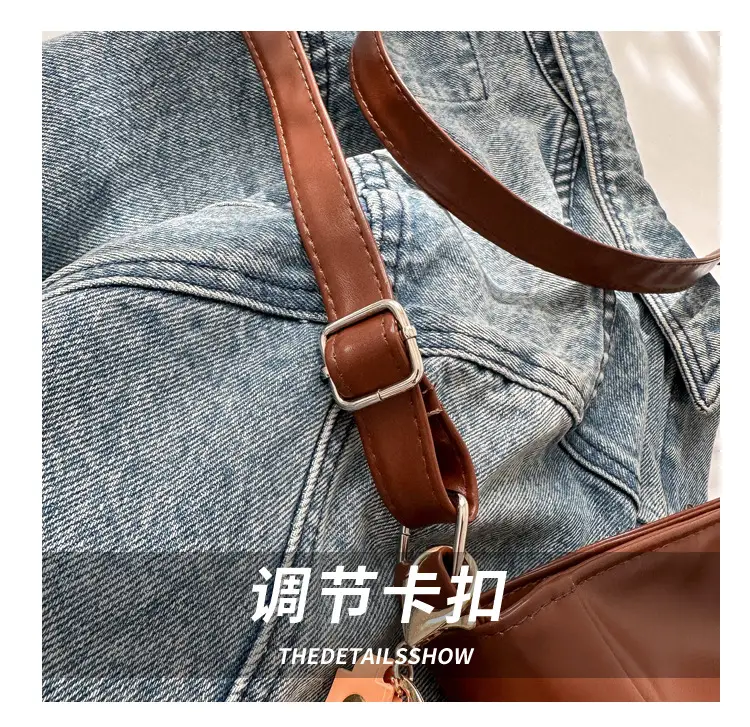 Korean Style Soft Leather Tote Bag Brown 2023 — feature 5
