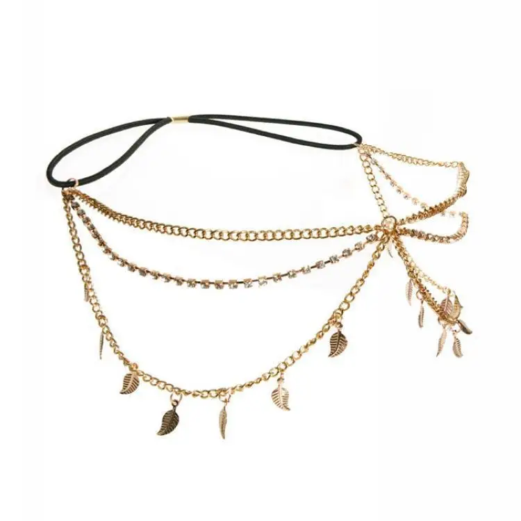 Golden Multi-Layer Tassel Hair Band for Women — feature 5