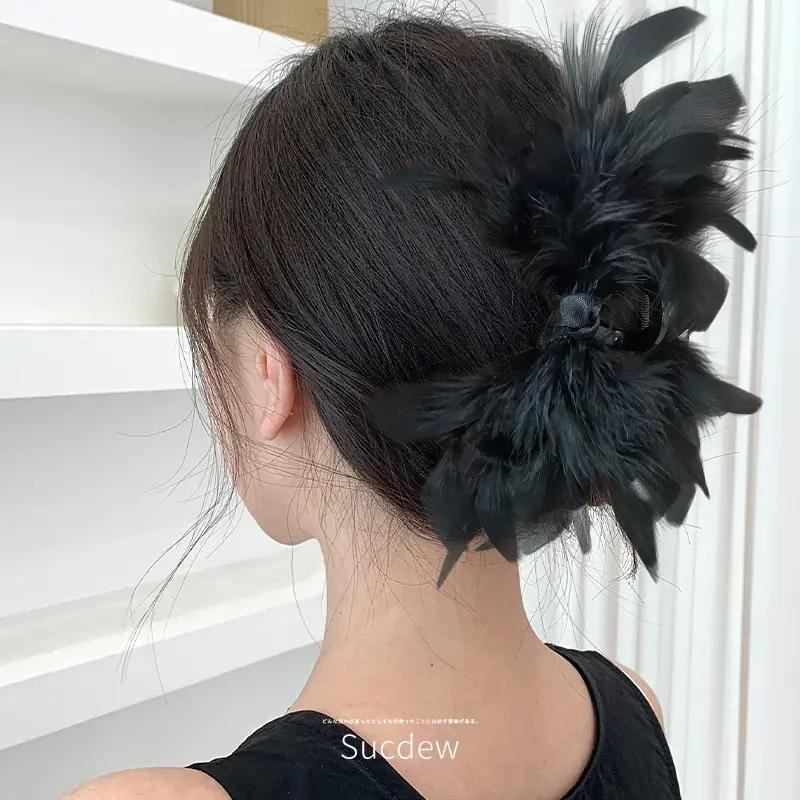 White Feather Hairpin for Women - Image 5