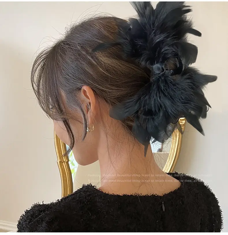 White Feather Hairpin for Women — feature 1