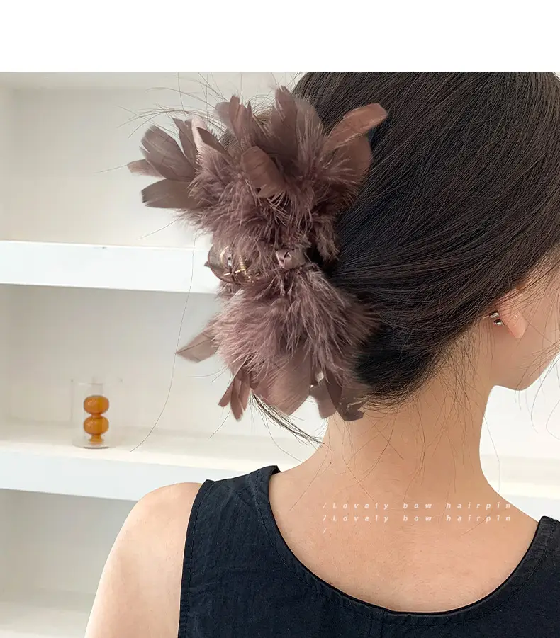 White Feather Hairpin for Women — feature 5