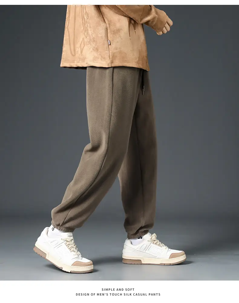 Men Black Fleece Lined Ankle Tied Sweatpants — feature 19