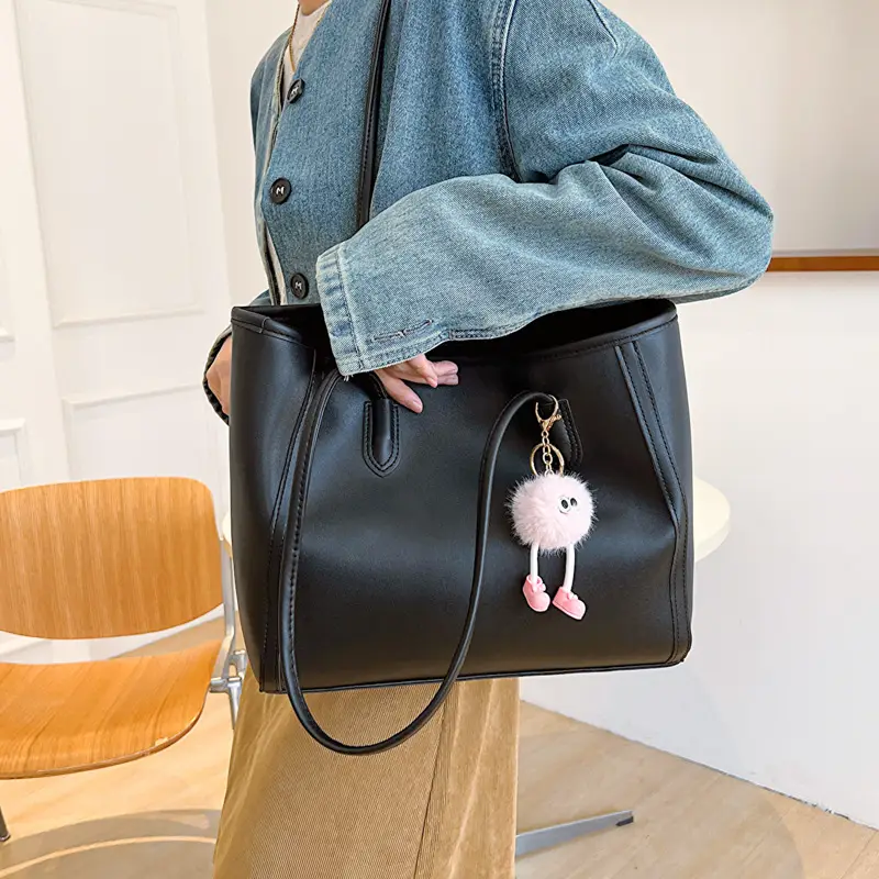 Women's Brown Leather Tote Bag Large Capacity 2023 - Image 12