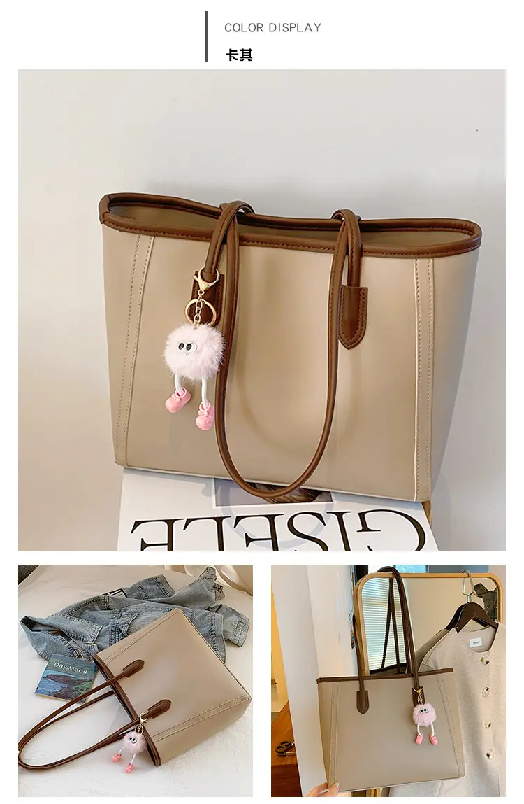 Women's Brown Leather Tote Bag Large Capacity 2023 — feature 20