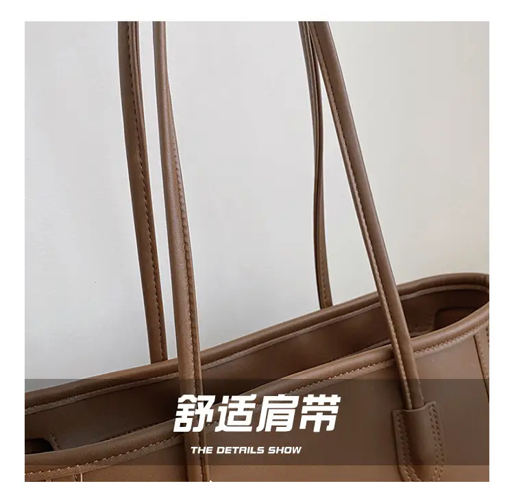 Women's Brown Leather Tote Bag Large Capacity 2023 — feature 6