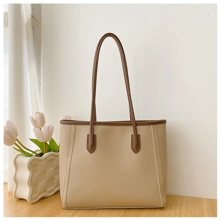 Women's Brown Leather Tote Bag Large Capacity 2023 - Image 2