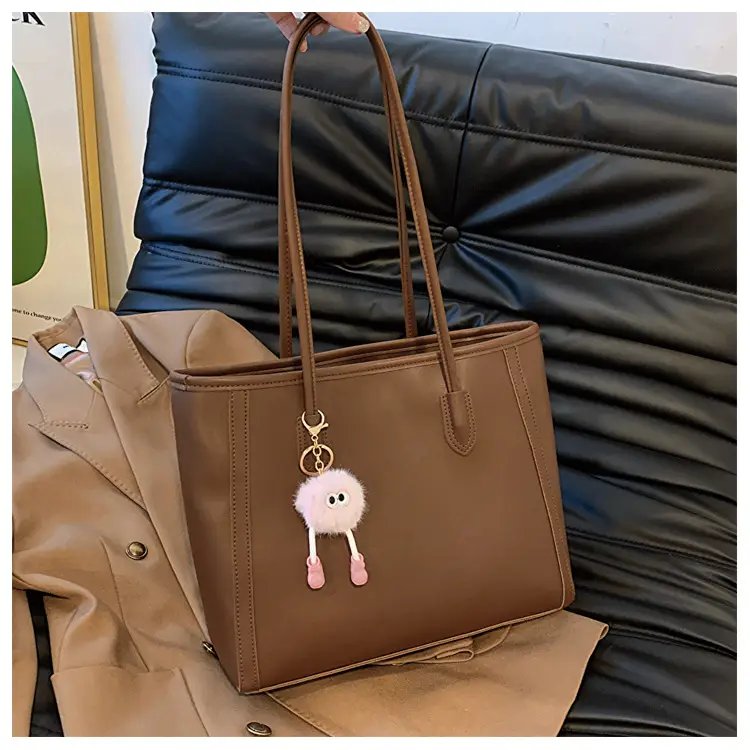 Women's Brown Leather Tote Bag Large Capacity 2023 - Image 7