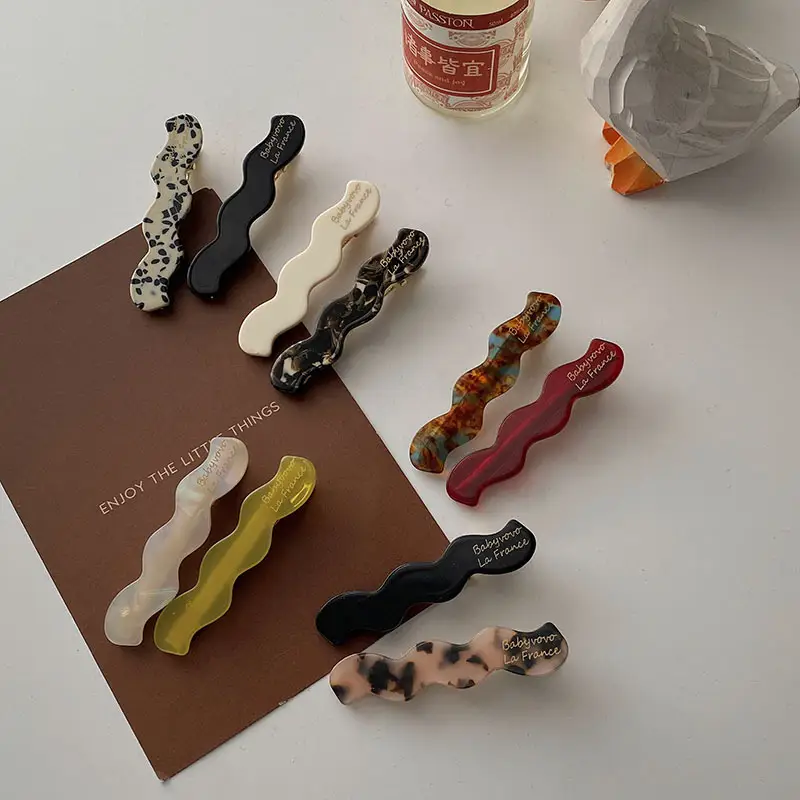 Leopard Print Acrylic Hairpins for Women