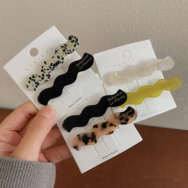 Leopard Print Acrylic Hairpins for Women