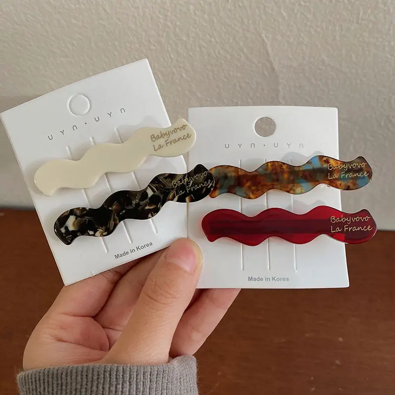 Leopard Print Acrylic Hairpins for Women