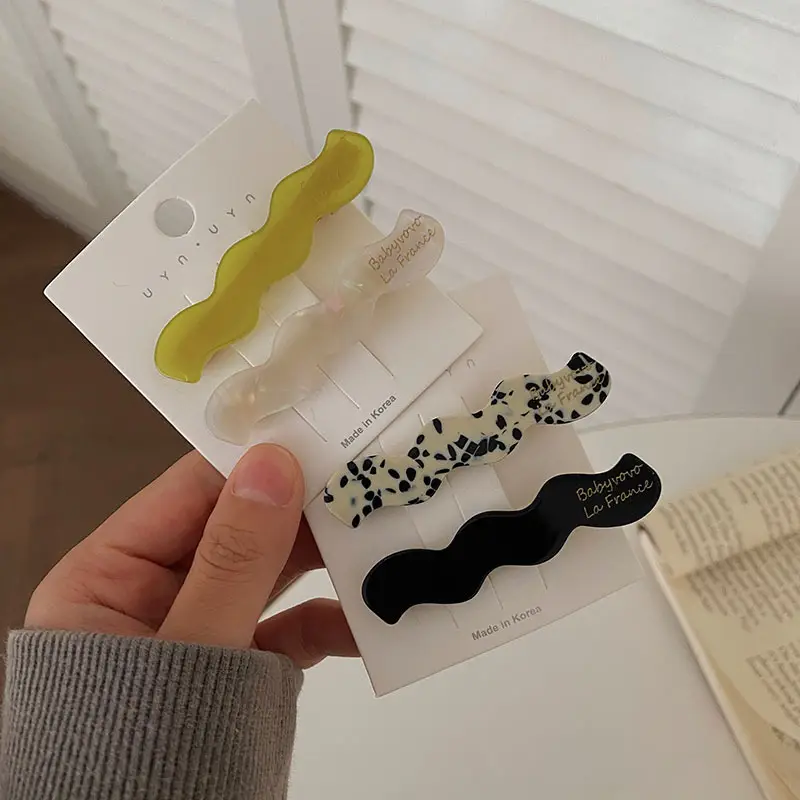 Leopard Print Acrylic Hairpins for Women
