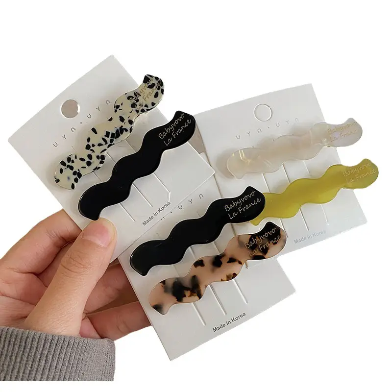 Leopard Print Acrylic Hairpins for Women
