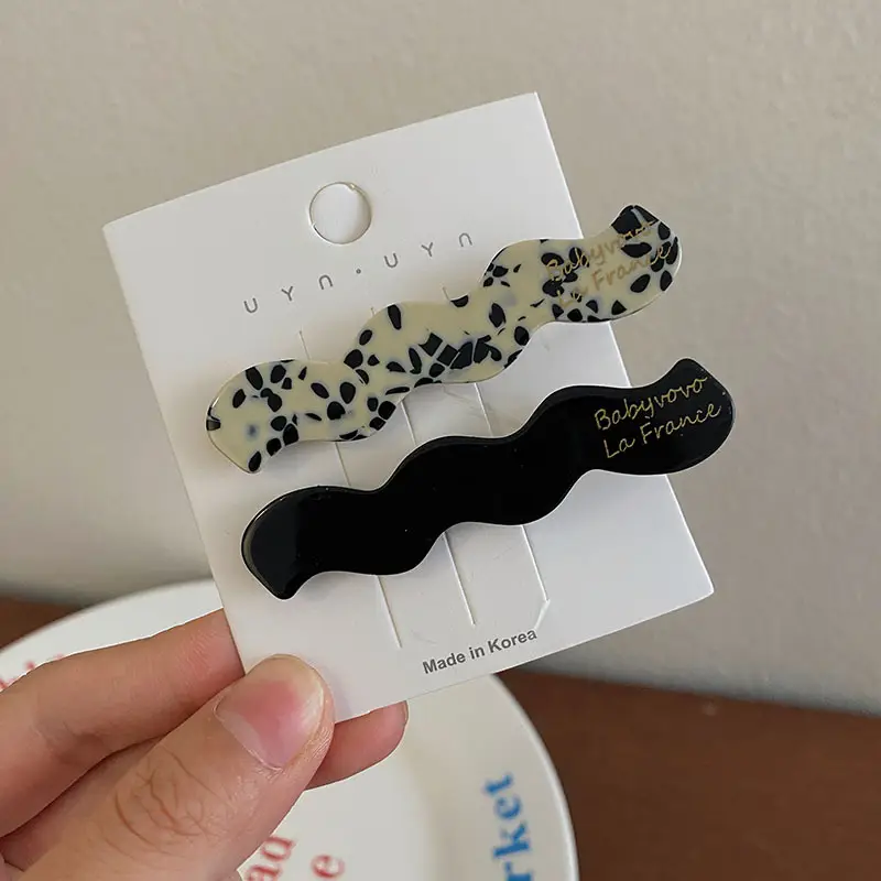 Leopard Print Acrylic Hairpins for Women