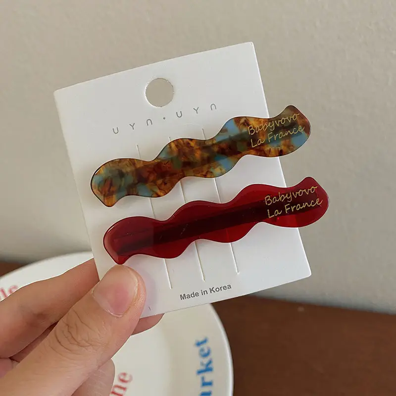 Leopard Print Acrylic Hairpins for Women