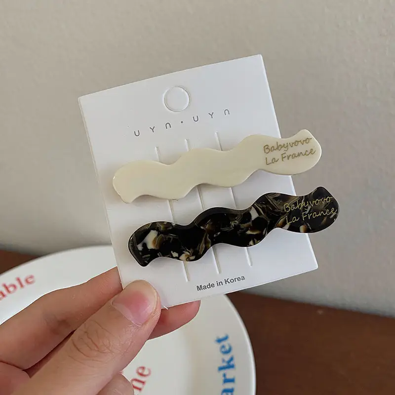 Leopard Print Acrylic Hairpins for Women