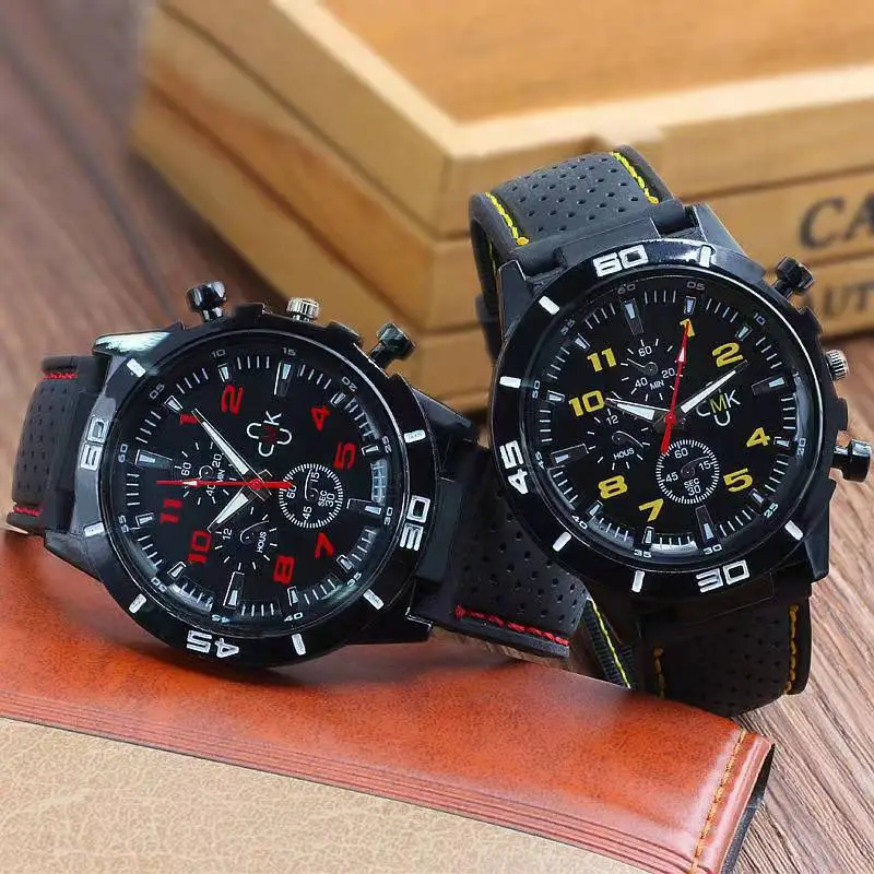 Foreign Trade Men's Stylish Watch, Casual Men's Watch, Quartz Watch, Sports Large Dial Watch, Luminous Silicone Strap — feature 1