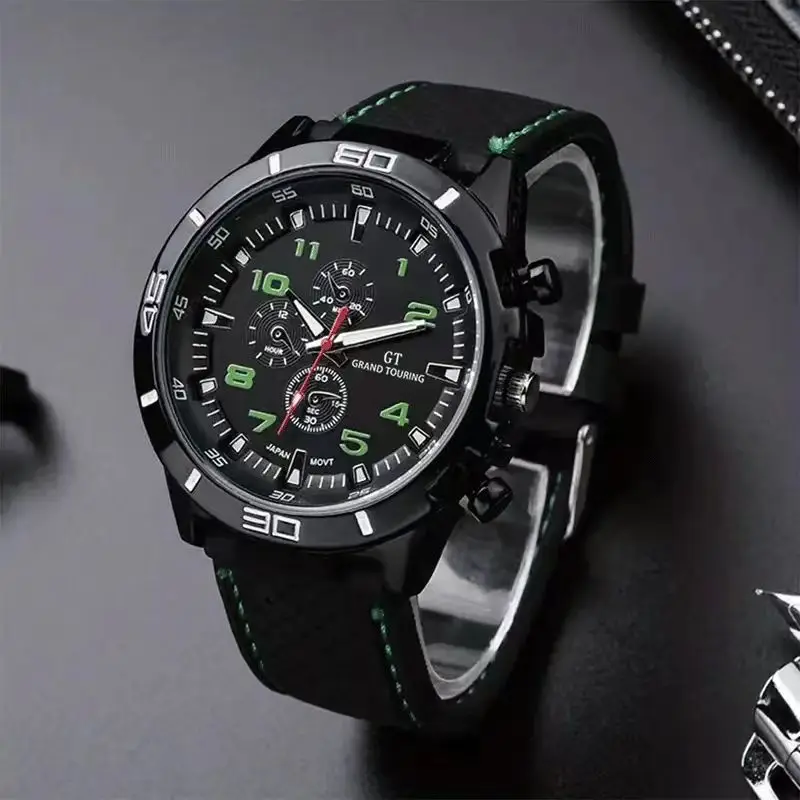 Foreign Trade Men's Stylish Watch, Casual Men's Watch, Quartz Watch, Sports Large Dial Watch, Luminous Silicone Strap — feature 7