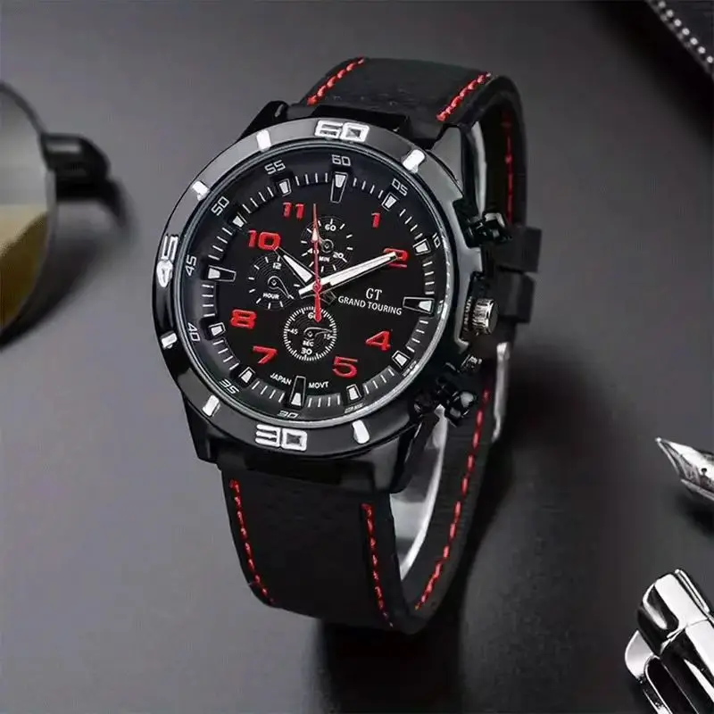 Foreign Trade Men's Stylish Watch, Casual Men's Watch, Quartz Watch, Sports Large Dial Watch, Luminous Silicone Strap — feature 9