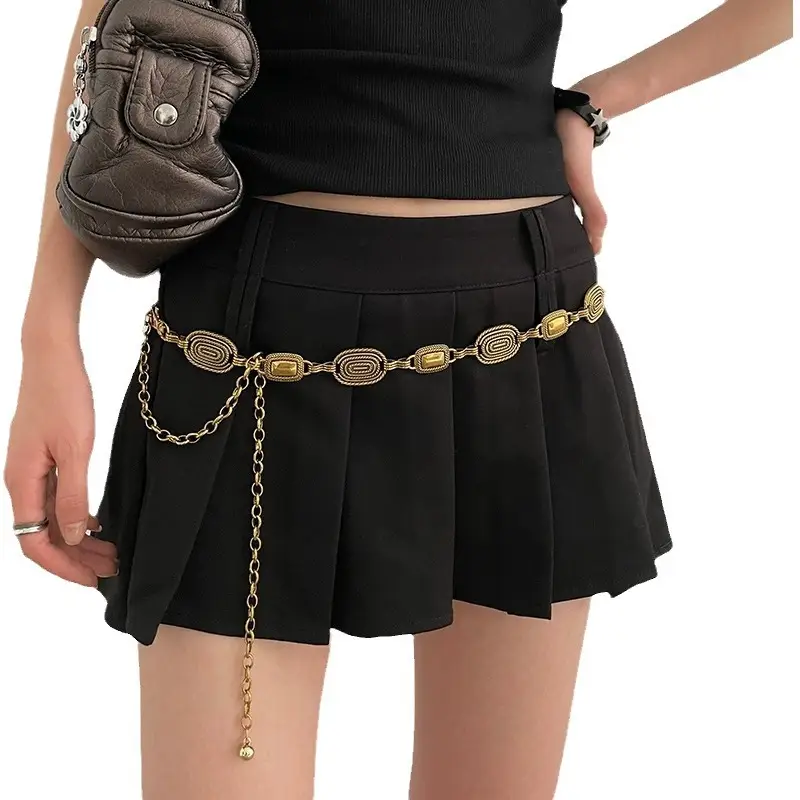 Retro Ethnic Silver Waist Chain Adjustable Belt