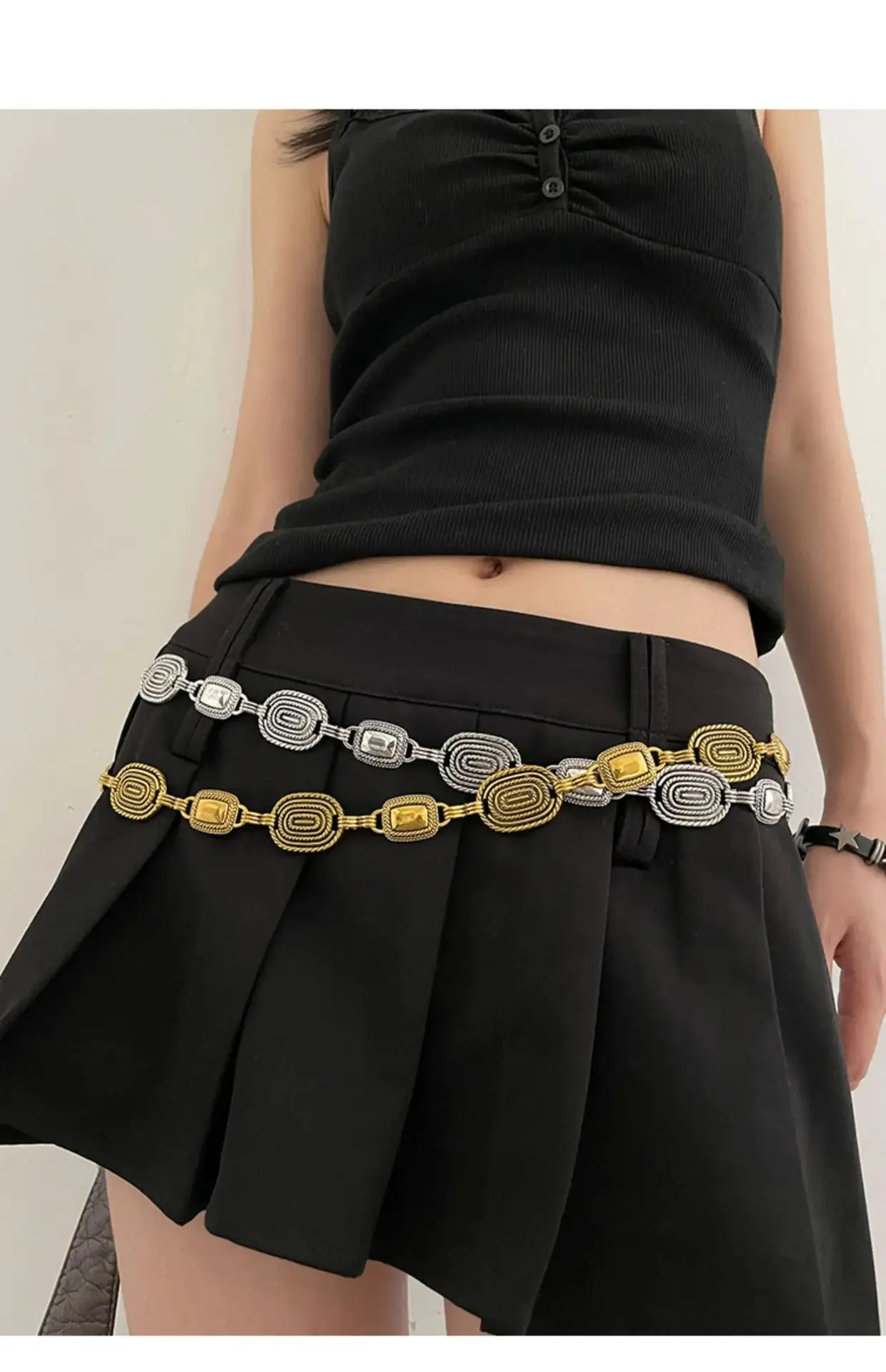 Retro Ethnic Silver Waist Chain Adjustable Belt — feature 13