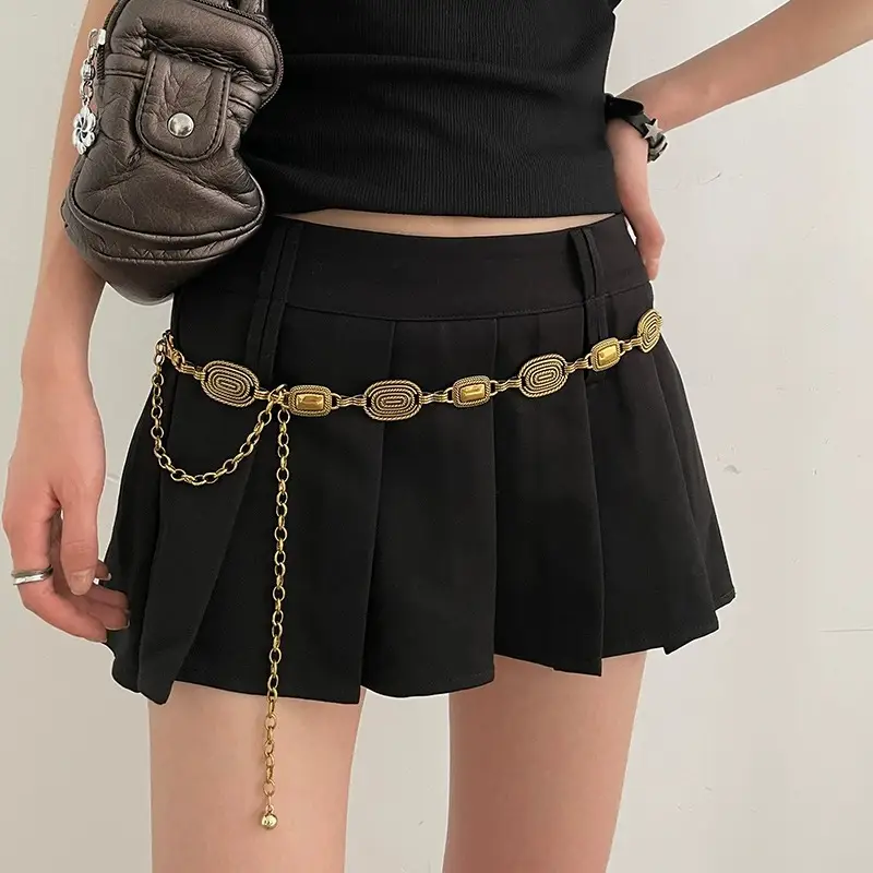 Retro Ethnic Silver Waist Chain Adjustable Belt